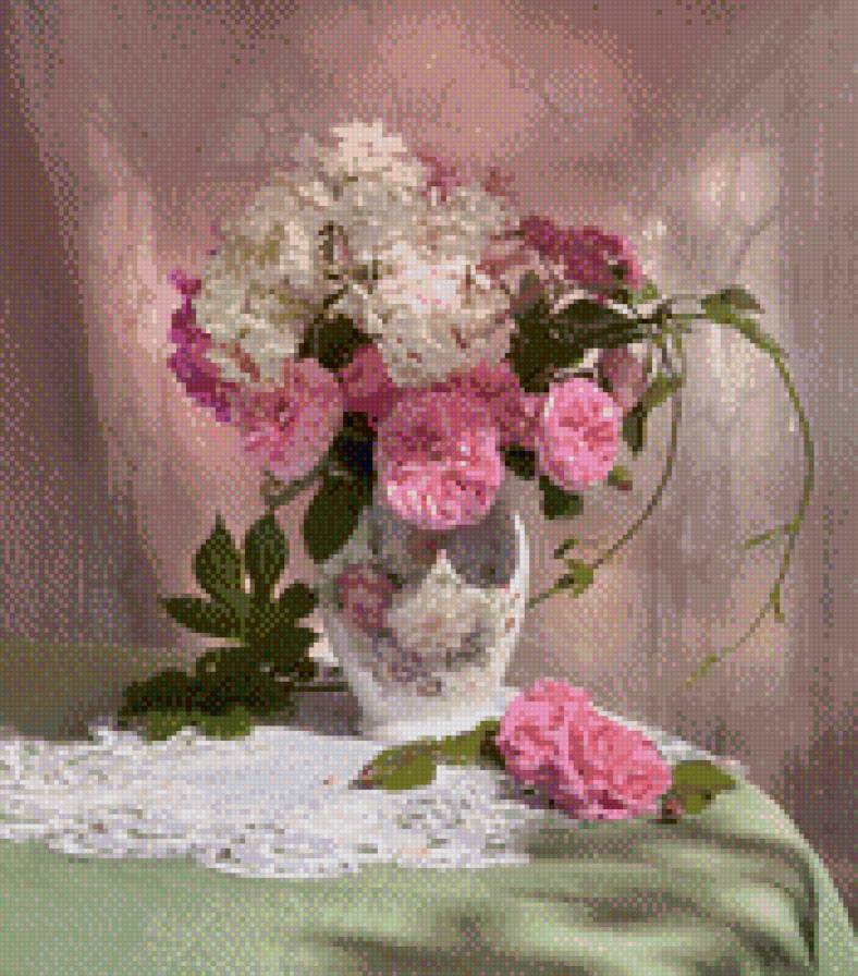 Цветы - букеты, розы, ваза - предпросмотр