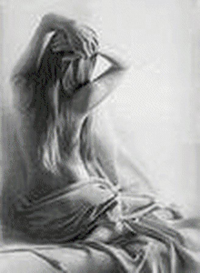 девушка - женщина, монохром - предпросмотр