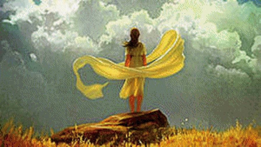 девушка - девушка, природа, пейзаж - предпросмотр