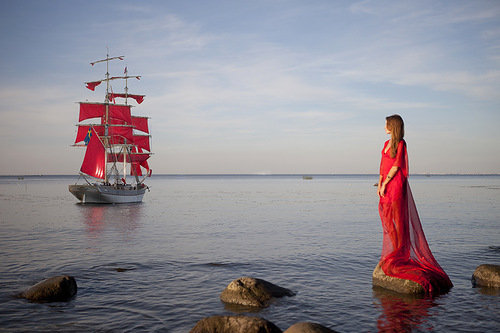 Ассоль - корабль, девушка, море - оригинал