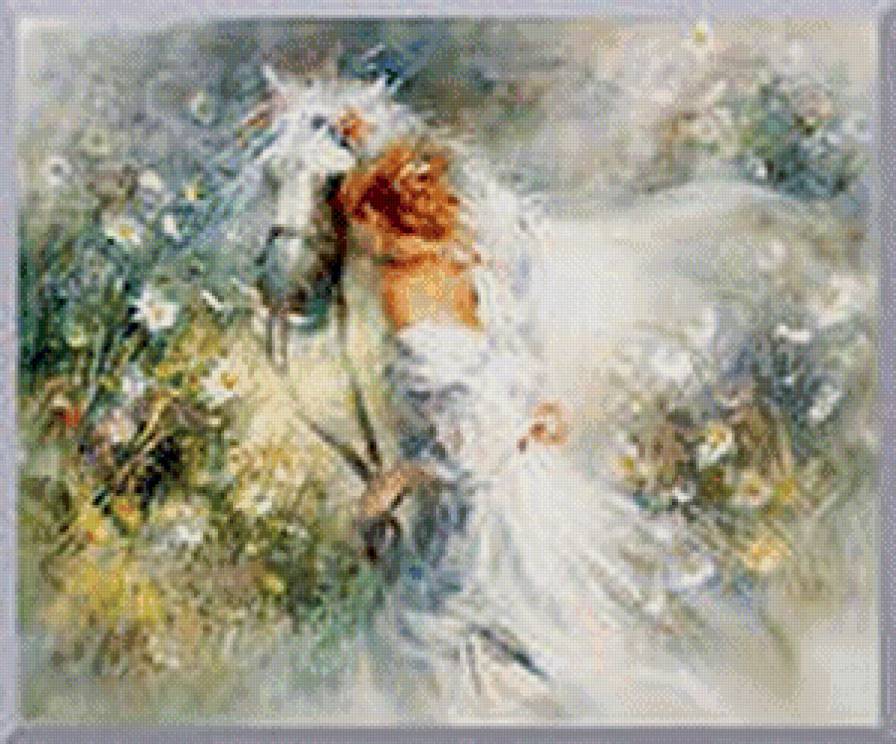 Девушка и лошадь - животные, женщина, девушка, лошадь - предпросмотр