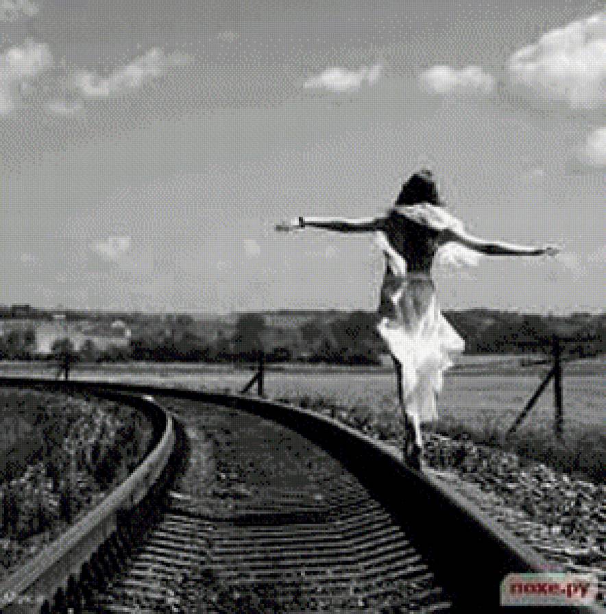 Свобода - природа, красота, женщина, пейзаж, монохром - предпросмотр