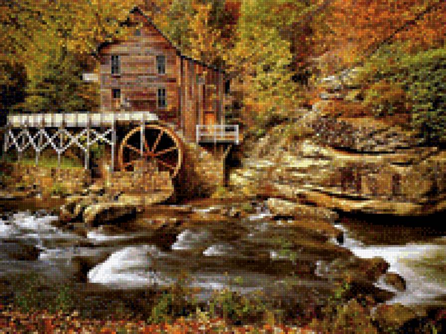 водяная мельница - река, природа, мельница - предпросмотр