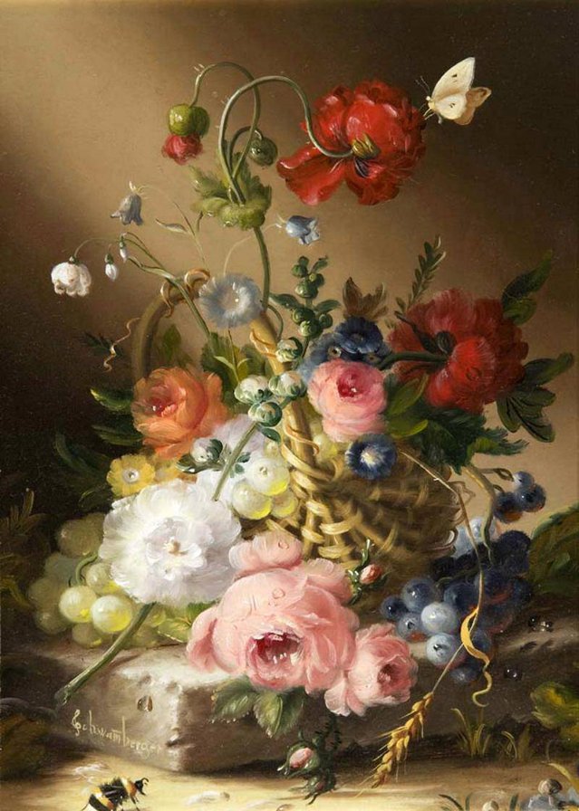 №553450 - букет, бабочки, цветы - оригинал