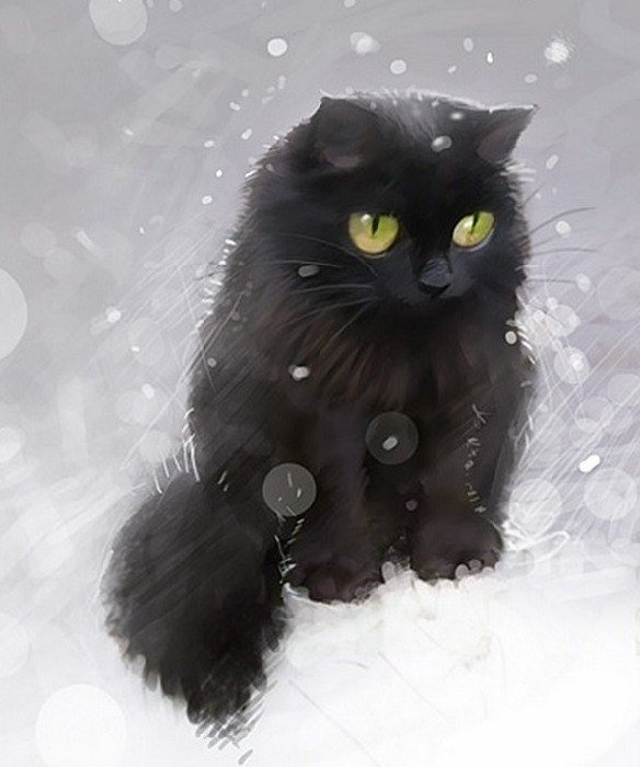 Снежный кот - снег, кот, зима - оригинал