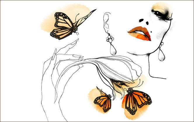Девушка и бабочки - бабочка, девушка - оригинал