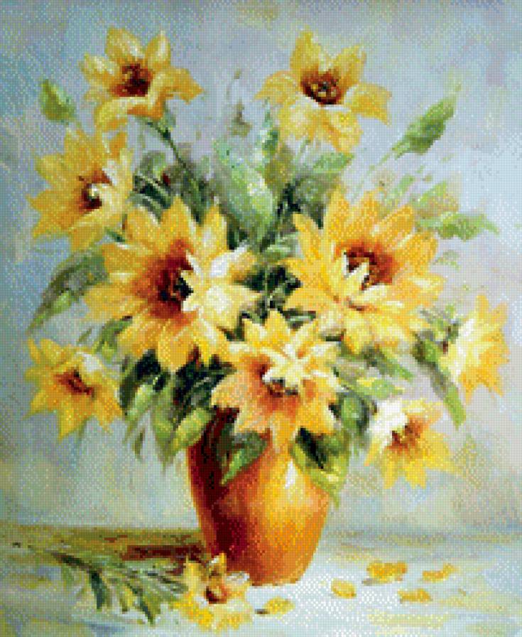 Подсолнухи - букеты - предпросмотр