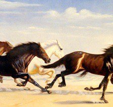 Схема вышивки «Табун лошадей»