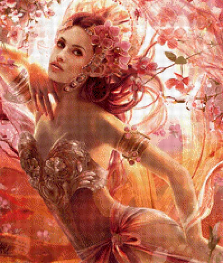 фея - девушка, цветы - предпросмотр