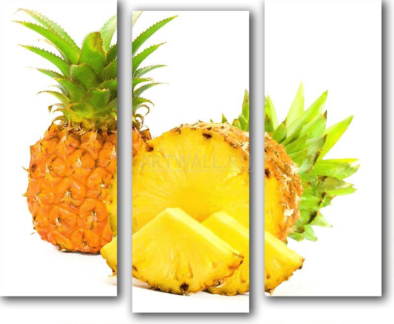 №555118 - ананас, триптих, фрукты - оригинал