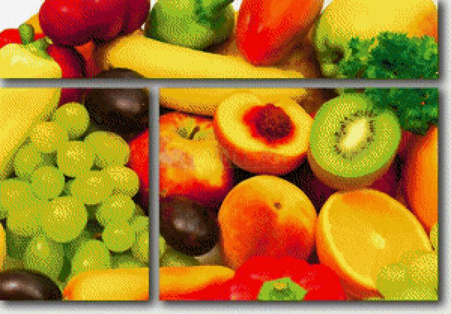 №555126 - триптих, фрукты - предпросмотр