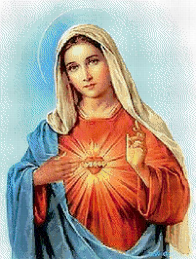 Богородица ( Непорочное сердце) - католическая, икона - предпросмотр