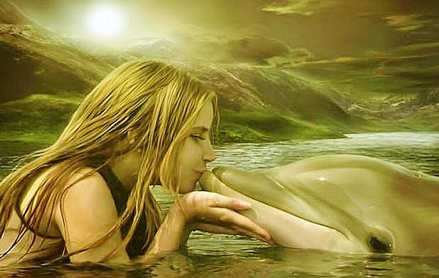 девочка и дельфин - оригинал