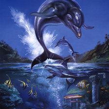 Схема вышивки «Дельфин»