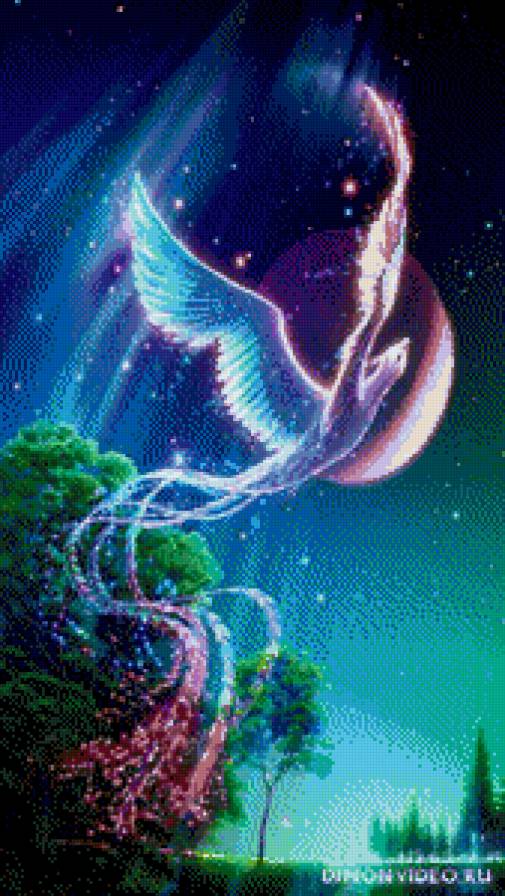 Птица - синяя птица, фентази, птица, сказка, природа - предпросмотр