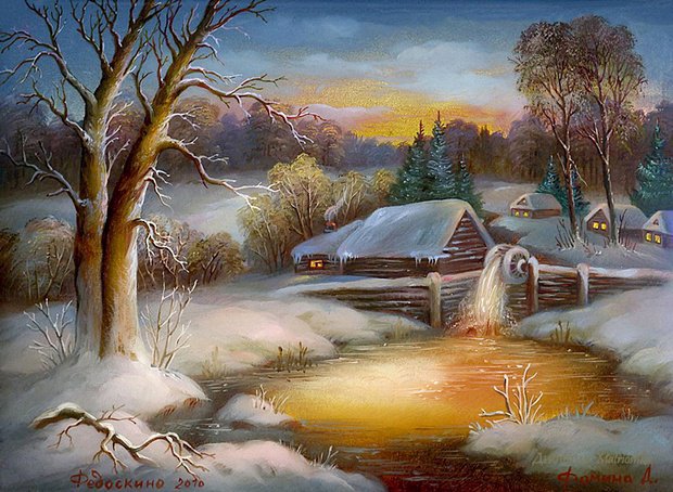 деревенский пейзаж - оригинал