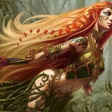 Схема вышивки «эльфийка, лес»