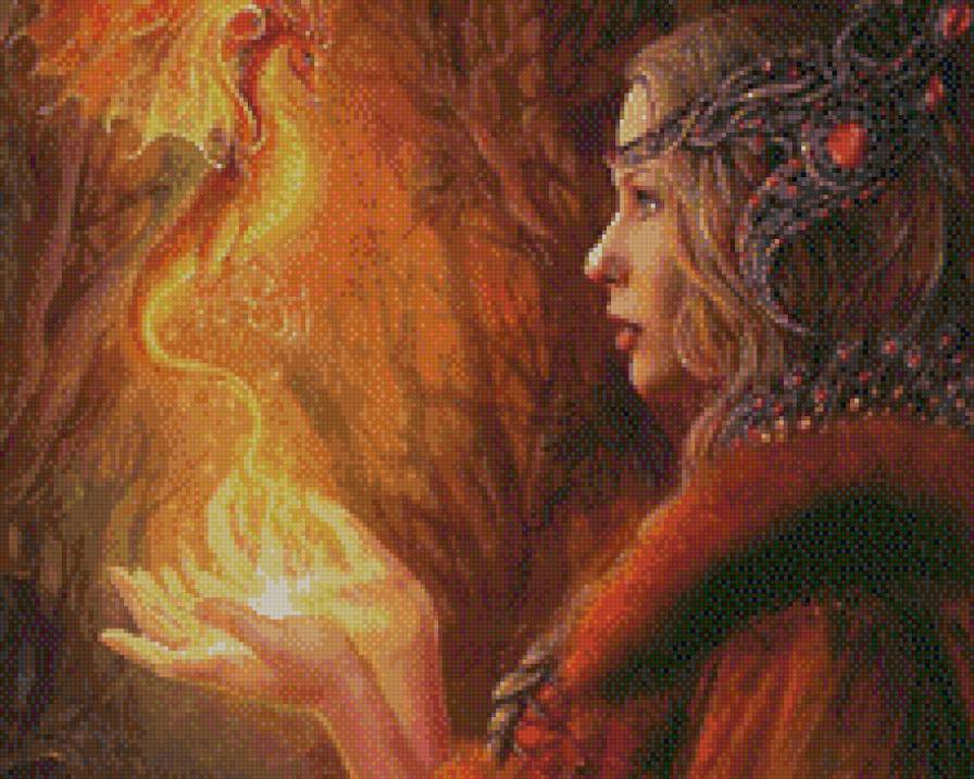 девушка, дракон - фэнтэзи - предпросмотр