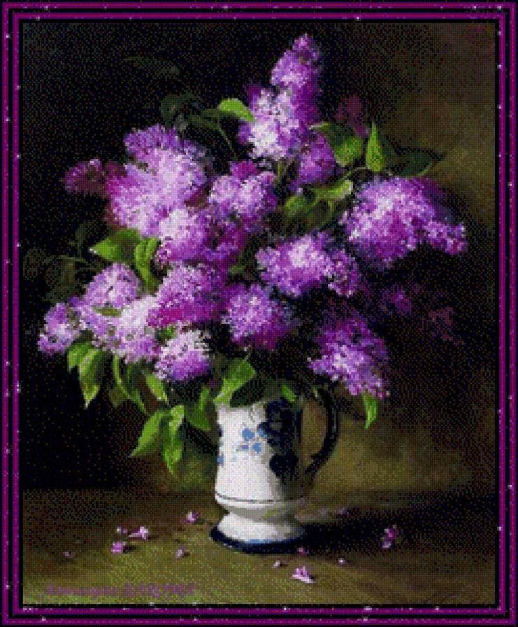 букет сирени - цветы, картины, натюрморт, картина - предпросмотр