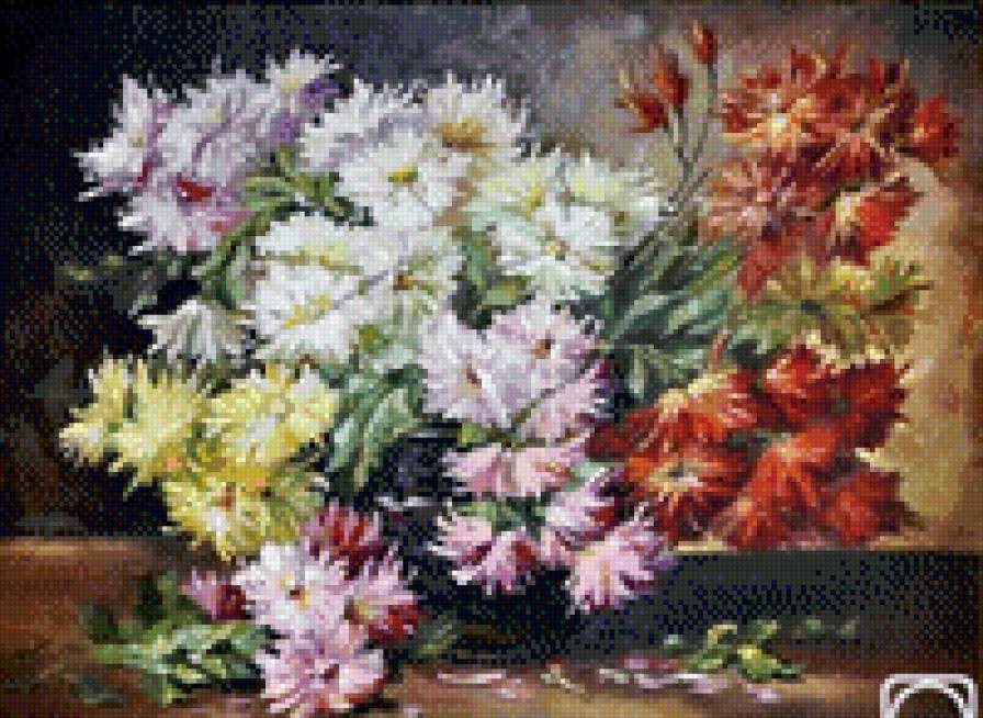 Картина Е.Комаровской - букет, цветы - предпросмотр