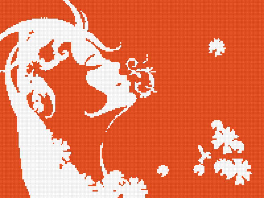 девушка с цветами - монохром, цветы, девушка - предпросмотр