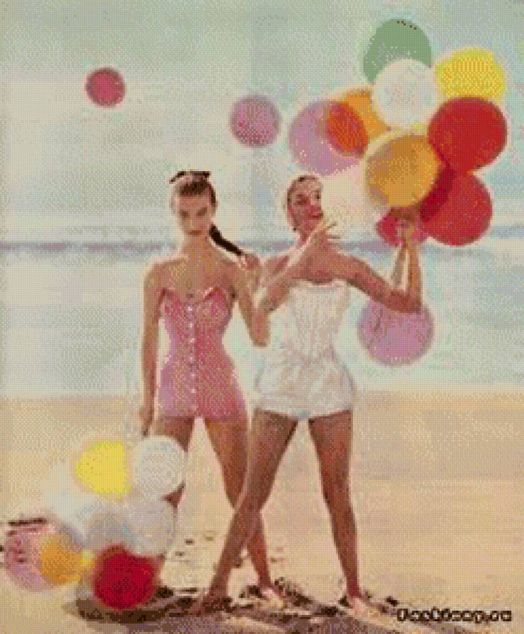 №556598 - ретро, лето, люди, море, красота, девушка - предпросмотр