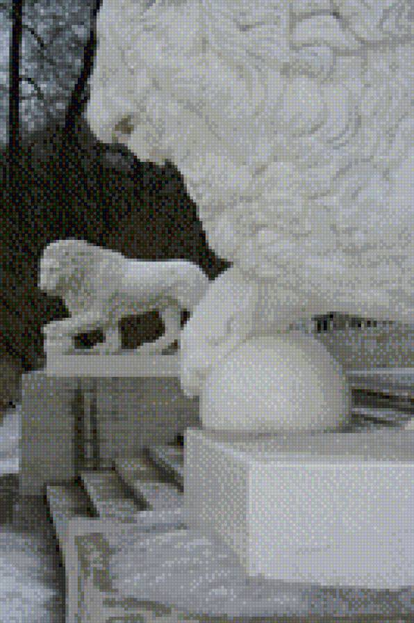 львы скульптура зимой - львы скульптура зимой - предпросмотр