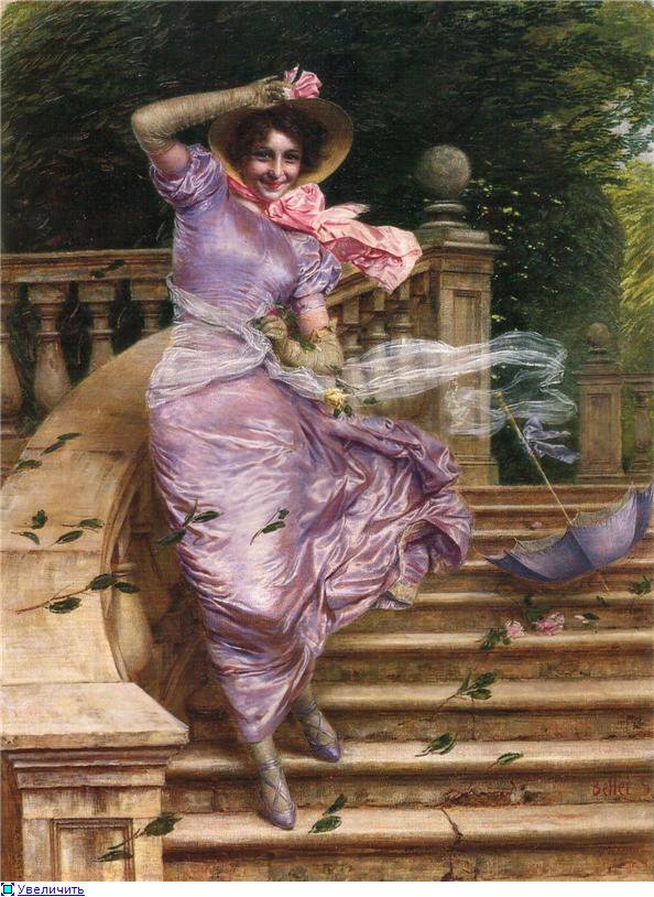 девушка и ветер - картина девушка - оригинал