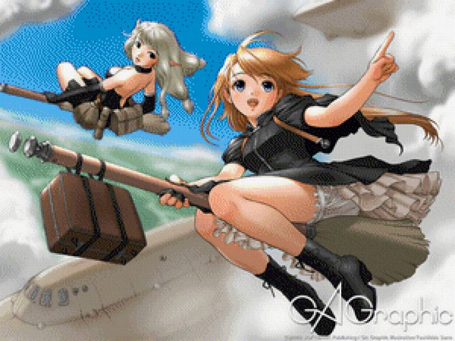 самолет - девочка, аниме - предпросмотр