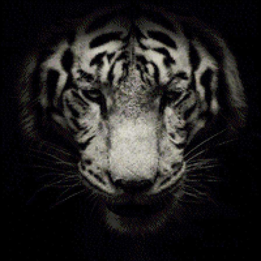 тигр - монохром - предпросмотр