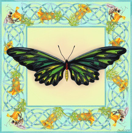Вариант для подушки "Бабочки" - бабочки, подушка - оригинал