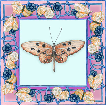 Вариант для подушки "Бабочка" - бабочки, подушка - оригинал