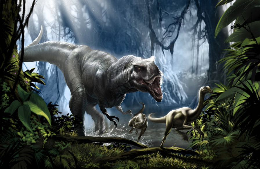 on_the_hunt - охота, монстр, джунгли, динозавр - оригинал