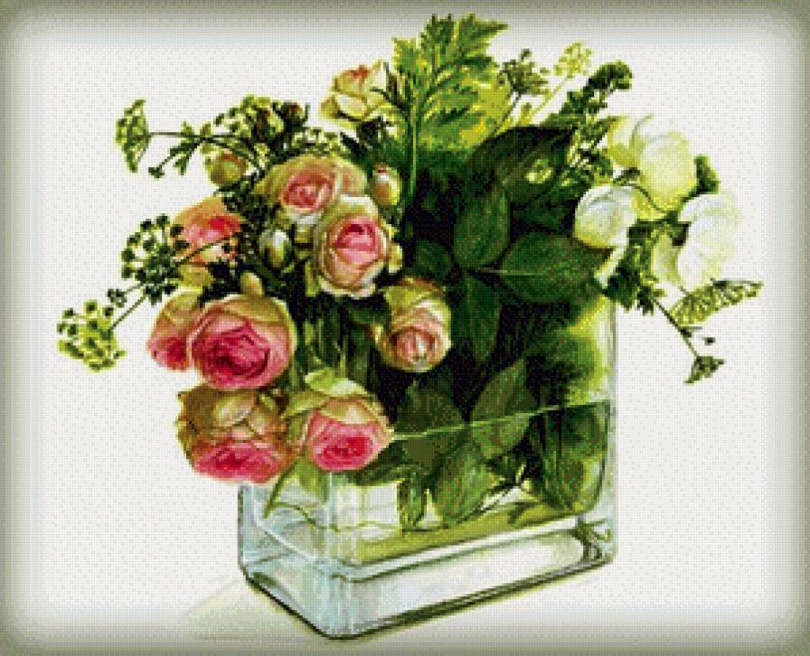 розы - цветы, букет, ваза - предпросмотр