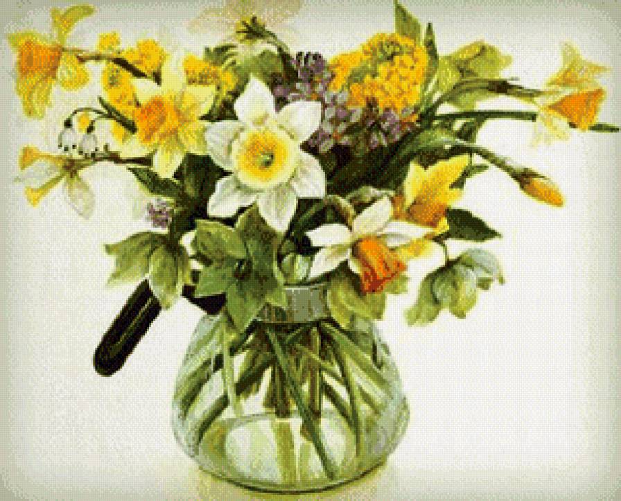 нарциссы - цветы, ваза - предпросмотр