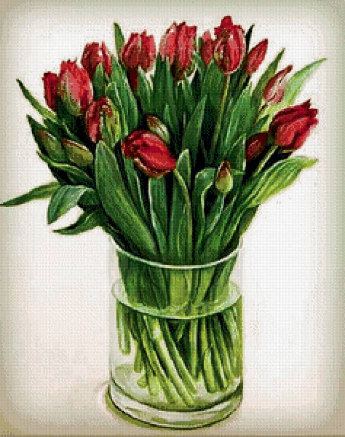 тюльпанчики - цветы, ваза, тюльпаны - предпросмотр