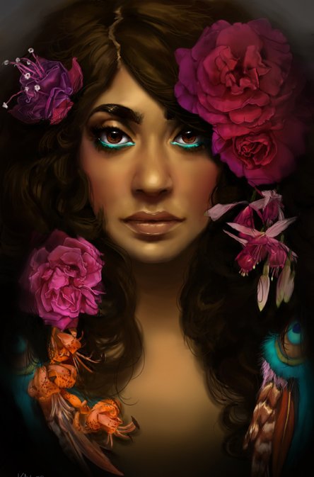 №558882 - кармен, портрет, цветы, девушка - оригинал