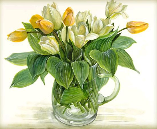 тюльпанчики - букет, ваза, цветы - оригинал
