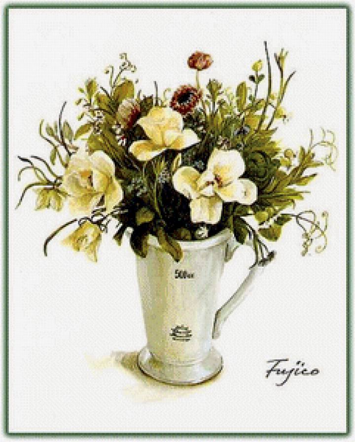 букет в вазе - ваза, букет, цветы - предпросмотр