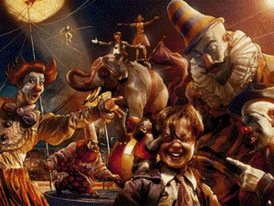 цирк - цирк, клоун, слон - предпросмотр