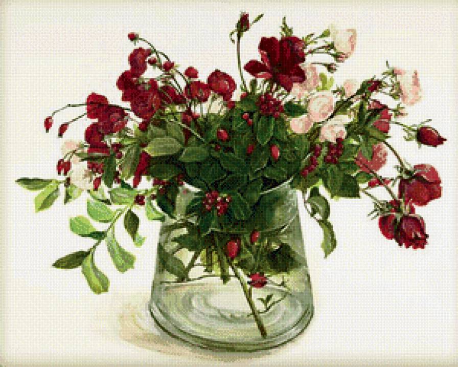 букет в вазе - букет, цветы, ваза - предпросмотр