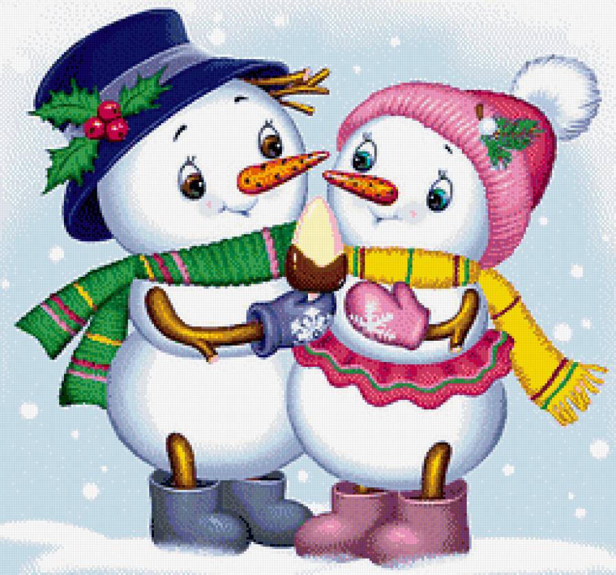 Забавные снеговички - снеговики - предпросмотр