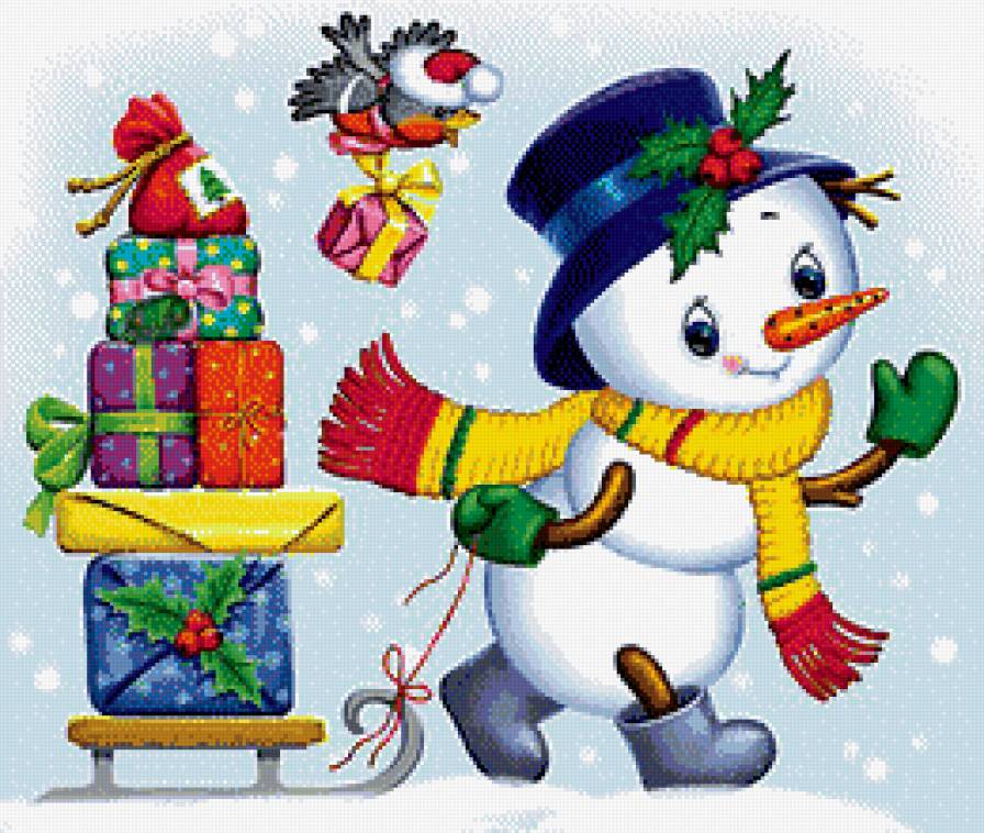 Забавный снеговичок - снеговики - предпросмотр