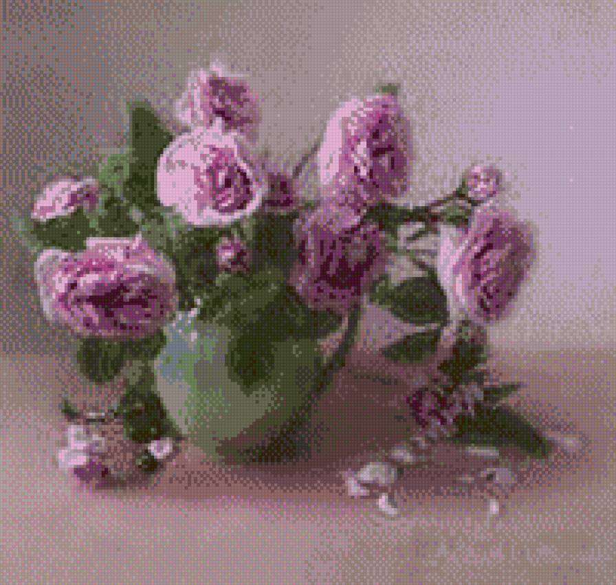 ПИОНЫ - цветы, ваза, натюрморт - предпросмотр