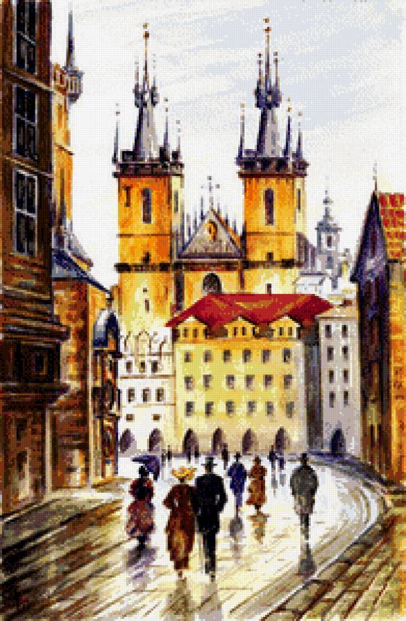 Прага. Акварель. - чехия, прага. - предпросмотр