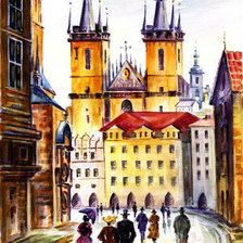 Схема вышивки «Прага. Акварель.»
