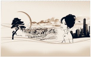 №559894 - красота, архитектура, монохром, женщина - оригинал