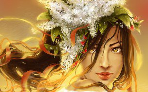 №560052 - женщина, цветы, красота - оригинал