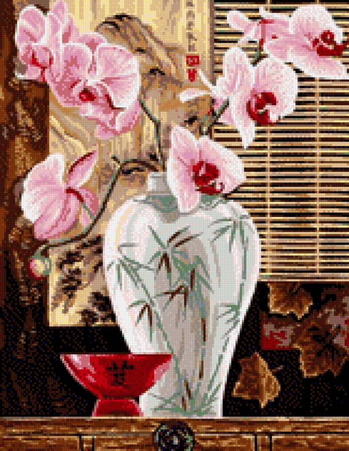 Орхидеи - натюрморт, цветы - предпросмотр