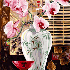 Оригинал схемы вышивки «Орхидеи» (№560369)